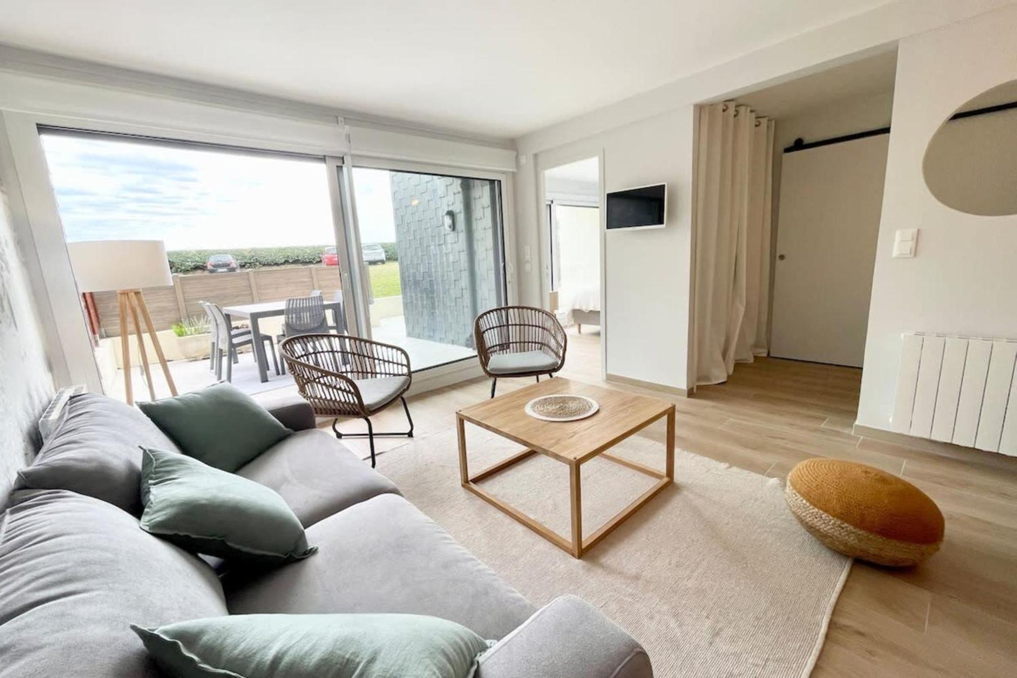 T3 Neuf Archi Cocooning Terrasse Face A La Mer Ploemeur Exteriér fotografie